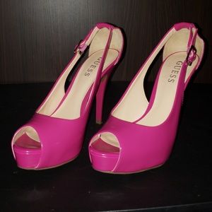 Guess barbie pink platform heels
